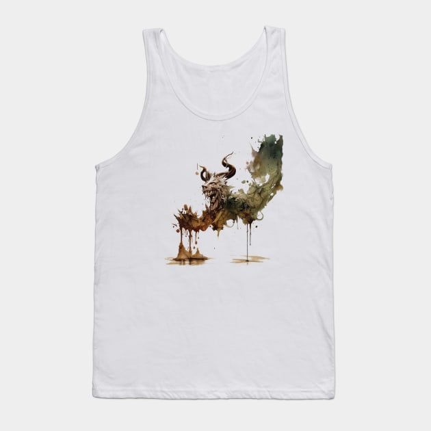 Ink splash minotaur mythical beast. Tank Top by DEGryps